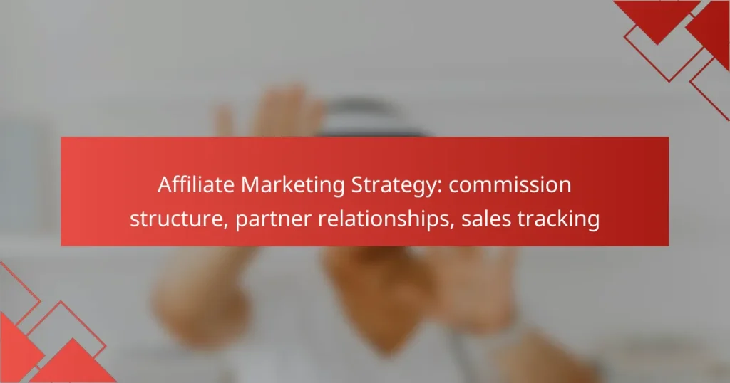 Affiliate Marketing Strategy: commission structure, partner relationships, sales tracking