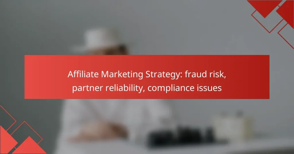 Affiliate Marketing Strategy: fraud risk, partner reliability, compliance issues