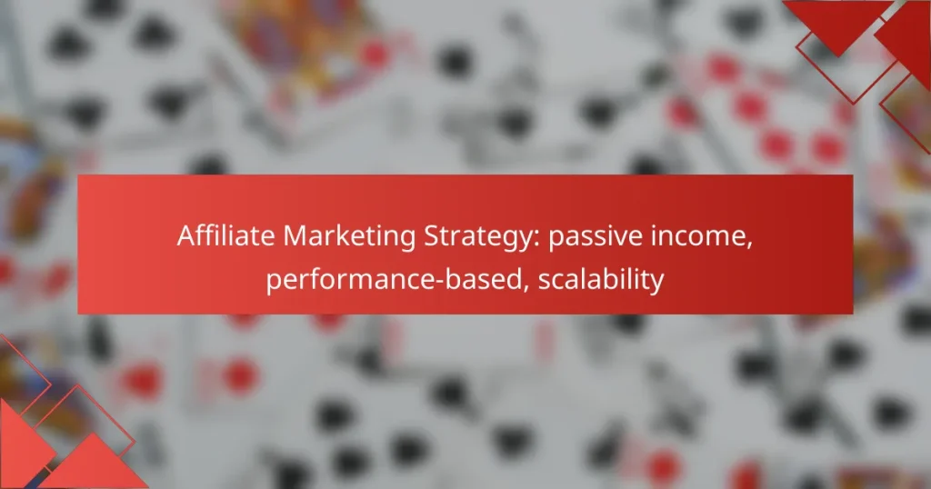 Affiliate Marketing Strategy: passive income, performance-based, scalability