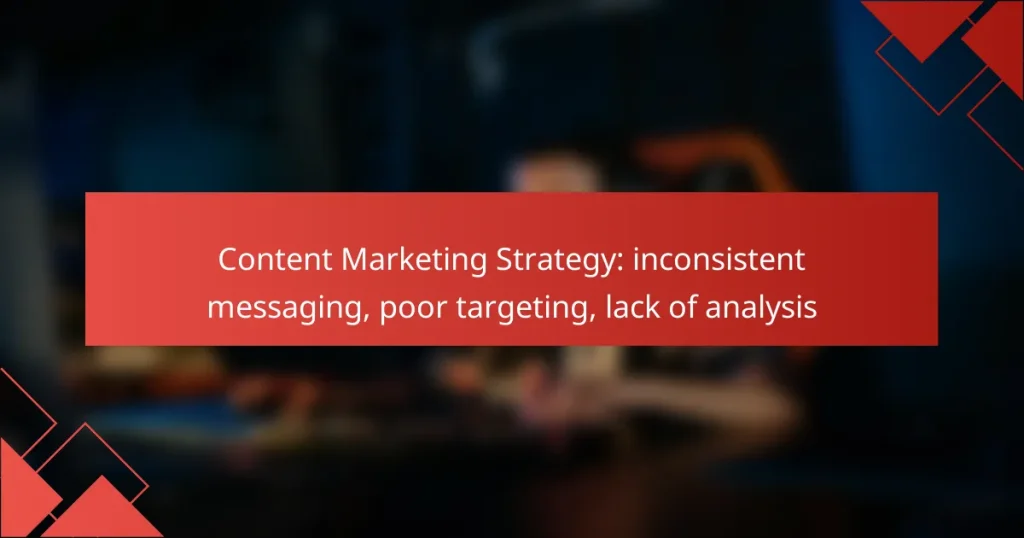 Content Marketing Strategy: inconsistent messaging, poor targeting, lack of analysis