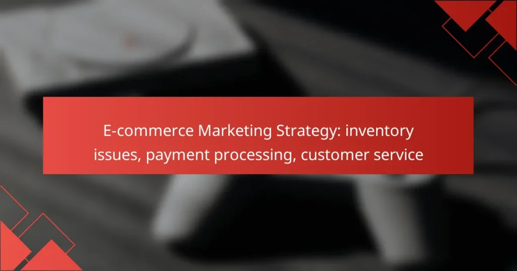E-commerce Marketing Strategy: inventory issues, payment processing, customer service
