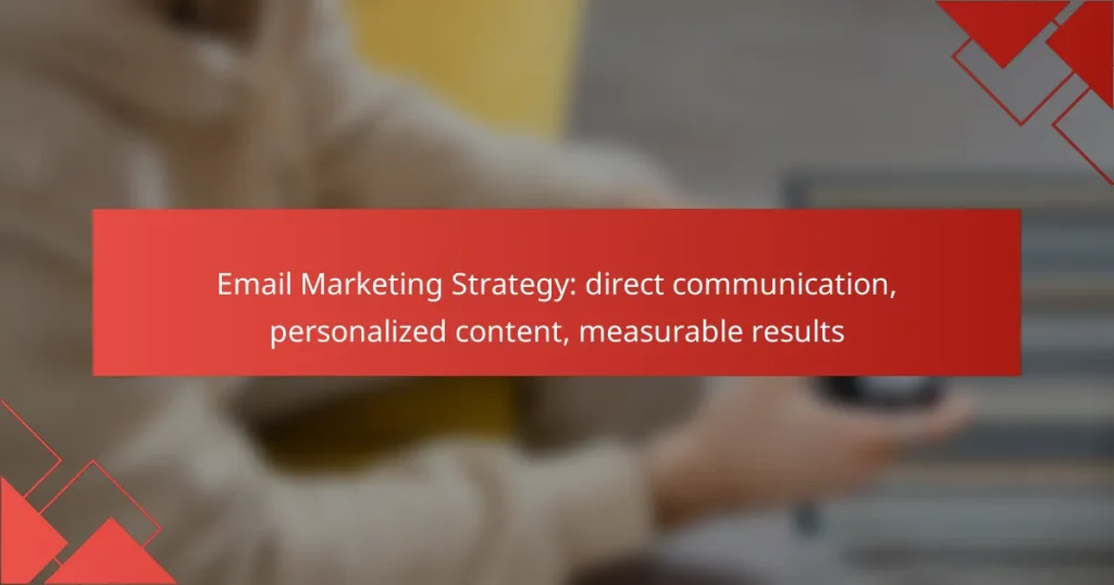 Email Marketing Strategy: direct communication, personalized content, measurable results