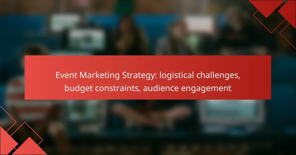 Event Marketing Strategy: logistical challenges, budget constraints, audience engagement