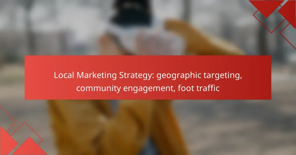 Local Marketing Strategy: geographic targeting, community engagement, foot traffic