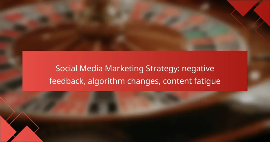 Social Media Marketing Strategy: negative feedback, algorithm changes, content fatigue