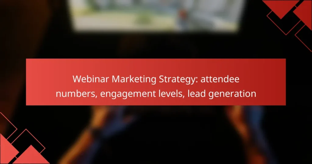 Webinar Marketing Strategy: attendee numbers, engagement levels, lead generation