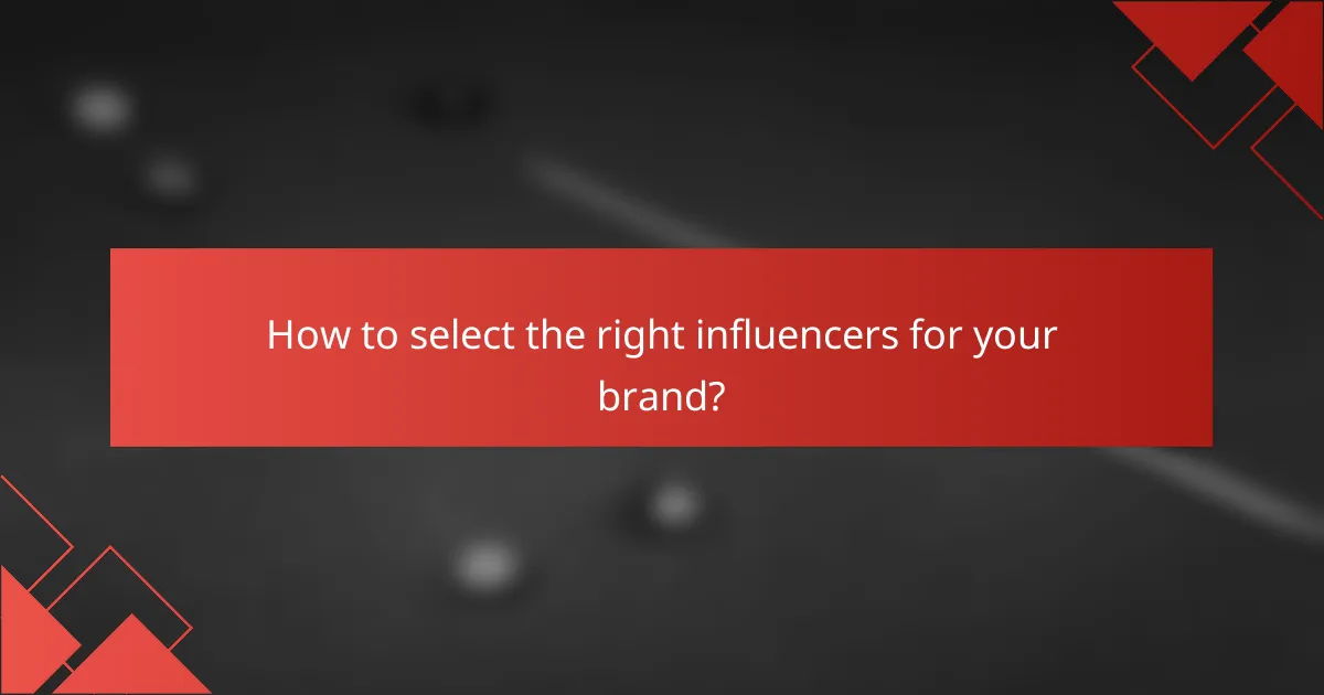 How to select the right influencers for your brand?