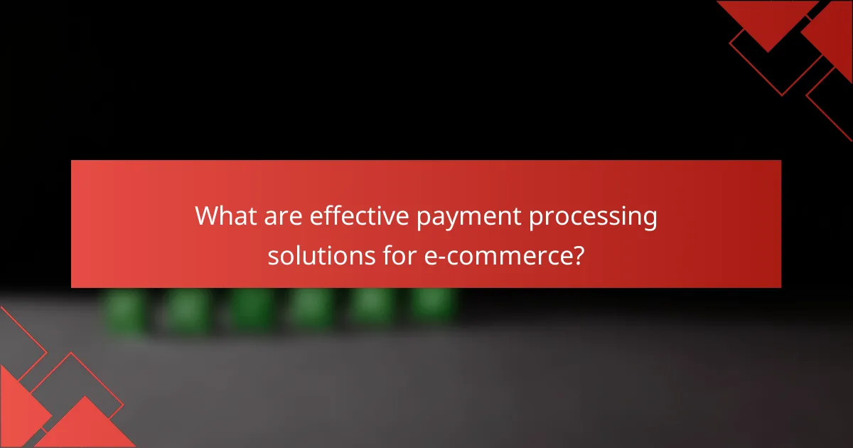 What are effective payment processing solutions for e-commerce?