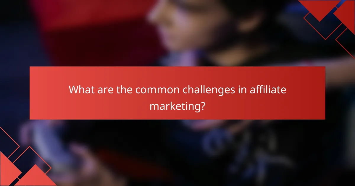 What are the common challenges in affiliate marketing?