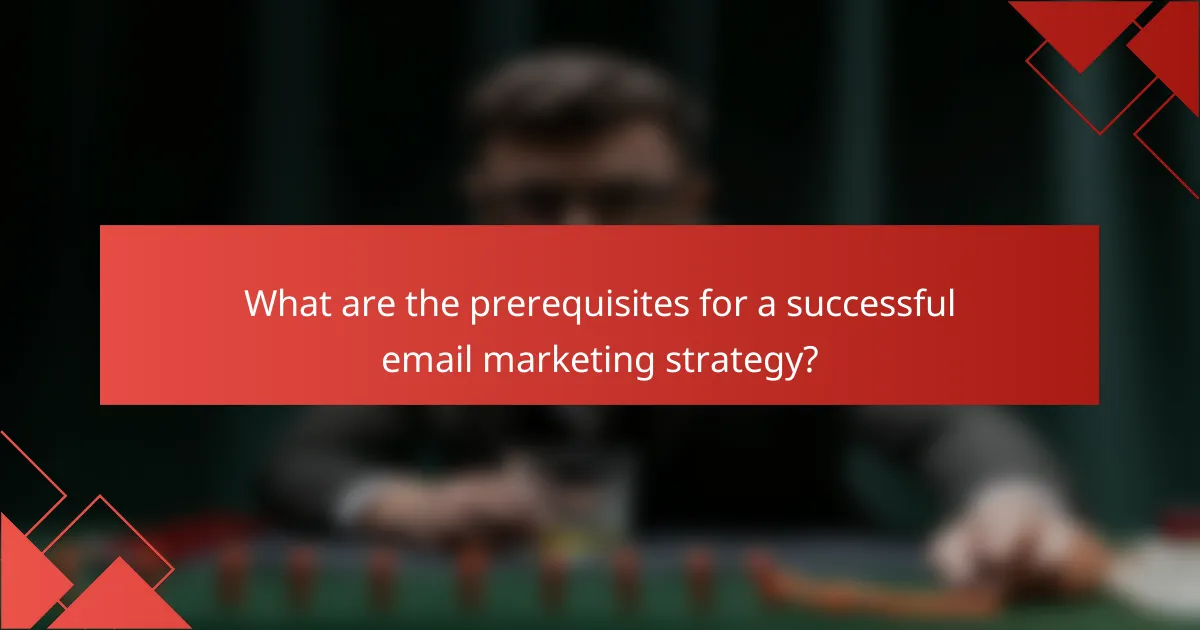 What are the prerequisites for a successful email marketing strategy?