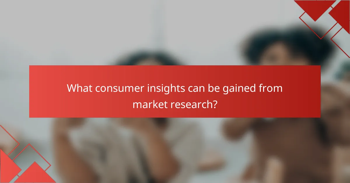 What consumer insights can be gained from market research?