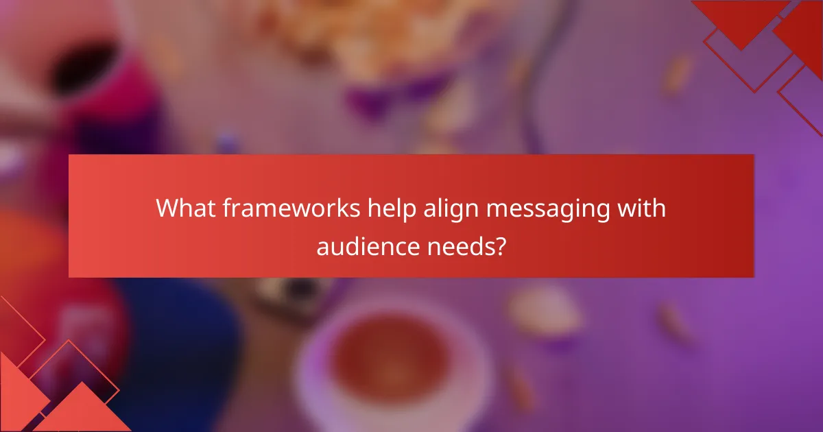 What frameworks help align messaging with audience needs?