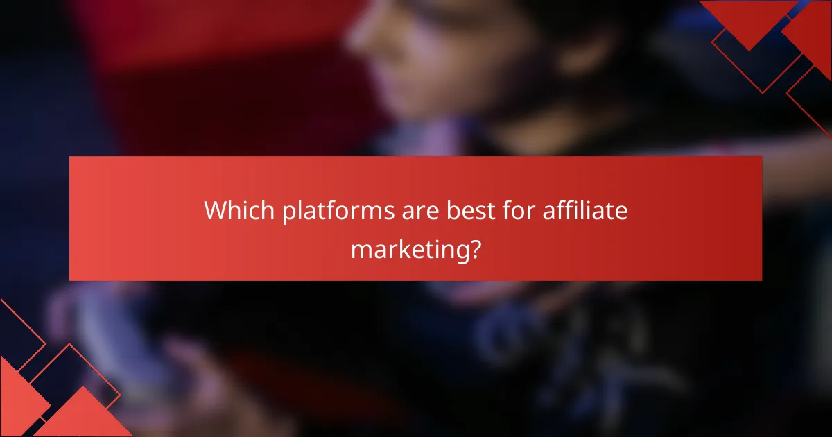 Which platforms are best for affiliate marketing?